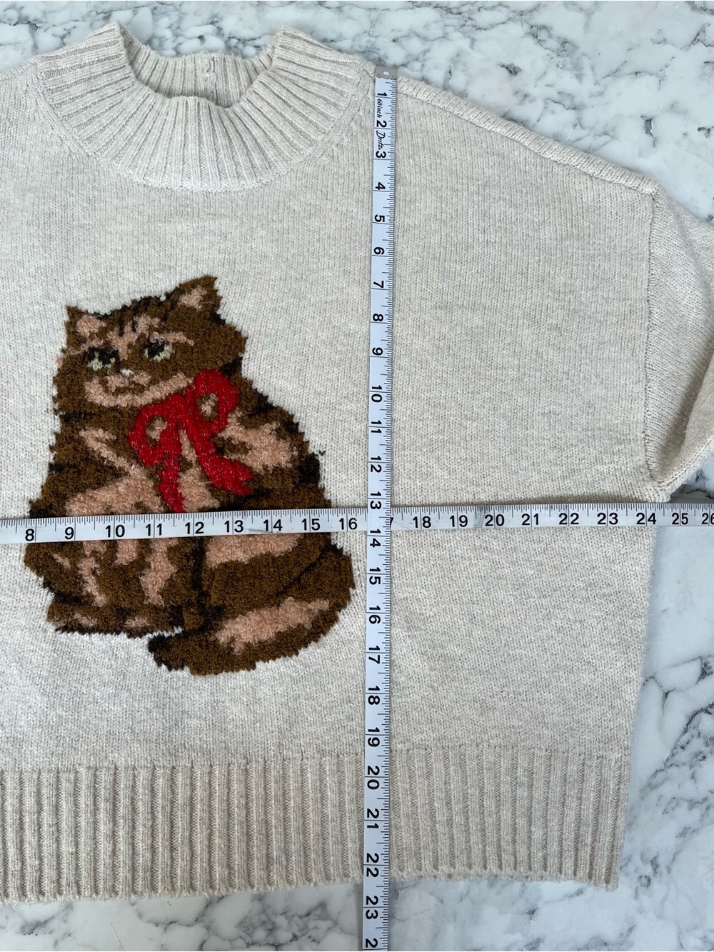 American Eagle Snow Stopper Sweater Brown Cat Graphic Print Large - Picture 9 of 14